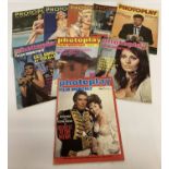 9 vintage issues of Photoplay film magazine dating from the 1950's, 60's and 70's