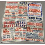 6 vintage theatre posters for "Scandals & Scanties", showing in 1942/3 at various locations.