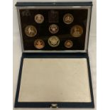 1986 Royal Mint 8 coin proof set, in folding blue display case.