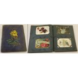 A vintage postcard album containing 74 Victorian & Vintage greetings cards.