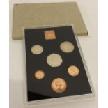 1976 Royal Mint 6 coin proof set, in clear plastic display case and folding paper envelope.