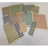 A collection of printed stamp sheets/part sheets to include Polish and Czechoslovakian.