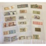 30 vintage foreign bank notes.