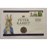 A Limited Edition 2016 Peter Rabbit stamp and coin cover.
