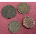 A collection of 4 19th century foreign coins.