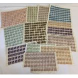 6 full sheets and 7 part sheets of early 20th century Austrian stamps.
