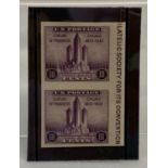 A vertical pair of 1933-35 American Chicago Century Of Progress 3 cent stamps.
