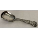 A Georgian silver tea caddy spoon, hallmarked A. B. Savory & Sons, London 1834.