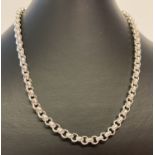 A heavy silver belcher chain, approx. 18 inches long, with lobster style clasp.