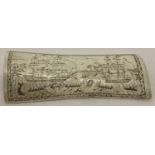 A faux Scrimshaw "The Whaler Indian Off Tahiti" depicting whaling scene.
