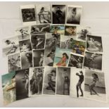 A collection of 30 Bunny Yeager erotic photographic postcards of Betty Page, taken in the 1950's.
