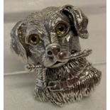 A pendant brooch in the shape of a dogs head, marked 925 & Sterling to reverse.