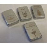 4 modern wind roof lighters with Special Forces engraved detail to fronts.