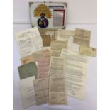 A collection of military paperwork relating to L/Cpl J.E. Jones, Royal Fusiliers national service.