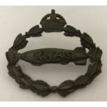 A British WWI style Royal Naval Air Service cap badge.