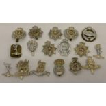 A collection of 17 British modern cap badges, most with slider fixings & marked JR Gaunt to reverse.