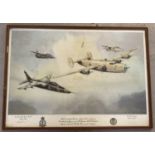 A framed and glazed Eric Day print of B24 Consolidated Liberator "Diamond Lil."