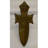 A WWII style Austrian Rally pin back badge, with 1938 date, in the shape of a dagger.