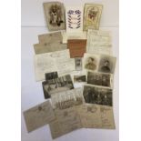 A collection of WWI Military photographs and ephemera relating to Private Thomas Henry Jones 52897.