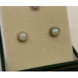 A pair of 9ct gold opal set stud earrings.