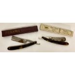 2 vintage boxed German cut throat razors.