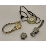 4 ladies vintage wrist watches in varying conditions.