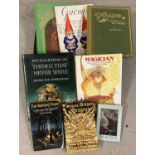 A collection of books relating to magical creatures and fantasy.