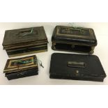 A Victorian 1883 metal "The London Cash Box" by Henry Loveridge & Co. Complete with pull out tray