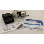 Olympus Stylus Epic Zoom 80 Deluxe camera in original small leather carry pouch.