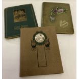 3 vintage postcard albums containing a quantity of assorted cards, mostly greetings cards.