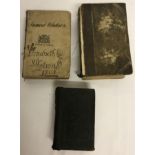 3 antique leather bound books in varying conditions.