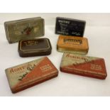 6 vintage cigarette tins.