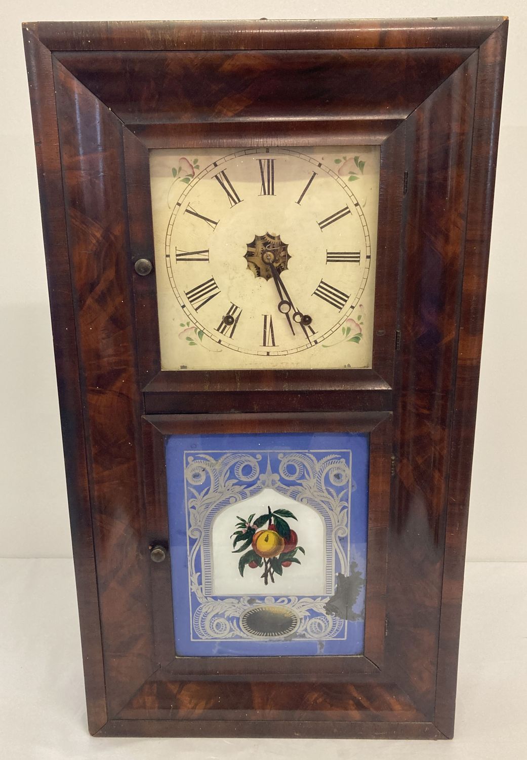 A 19th century American Jerome & Co. New Haven Clock Co wooden cased wall clock.