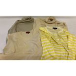 3 jumpers and a long sleeve t shirt by Burberry. A beige roll neck jumper size medium.