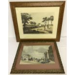 2 framed and glazed vintage style prints.