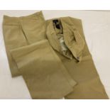 2 pairs of women's brushed cotton classic tan golf trousers by Burberry.
