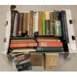 A box of assorted vintage & antique books relating to history, mathematics, military & architecture.