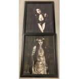 2 framed and glazed Victoria Frances posters depicting women in gothic dress.