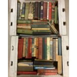 2 boxes of assorted vintage and antique fiction books, many with original dust covers.