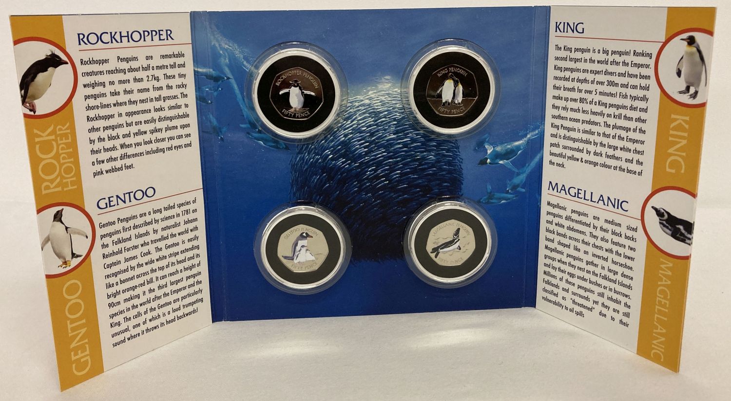 Limited Edition 2017 Falkland Islands 50p coin set, made to celebrate the Penguins of the Islands.