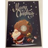 A Limited Edition Christmas card with sealed Gibraltar 2017 commemorative Christmas 50p coin.