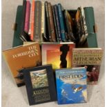 A box of assorted books relating to ancient history, lost worlds and civilisations.