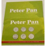 A carded set of 6 Peter Pan 2019 Isle of Man uncirculated 50p coins.