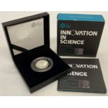 A boxed Ltd Edition Royal Mint 2019 Innovation in Science; Stephen Hawking silver proof 50p coin.