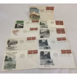 9 x American first day covers depicting Mount Vernon. All dated 1956.