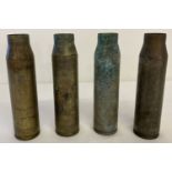 4 x 30mm brass shell cases with details to bases.