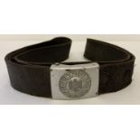 A WWII style German 3rd Reich Heer (army) parade leather belt and buckle.