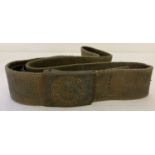 A German WWII style Africa Corps canvas belt and buckle.