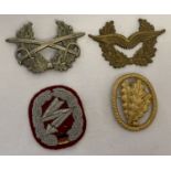 3 modern BRD German military beret/hat badges together with a cloth badge.