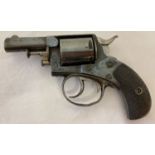 An antique 1898 Webley No. 2 centrefire .320 revolver with wooden grip.